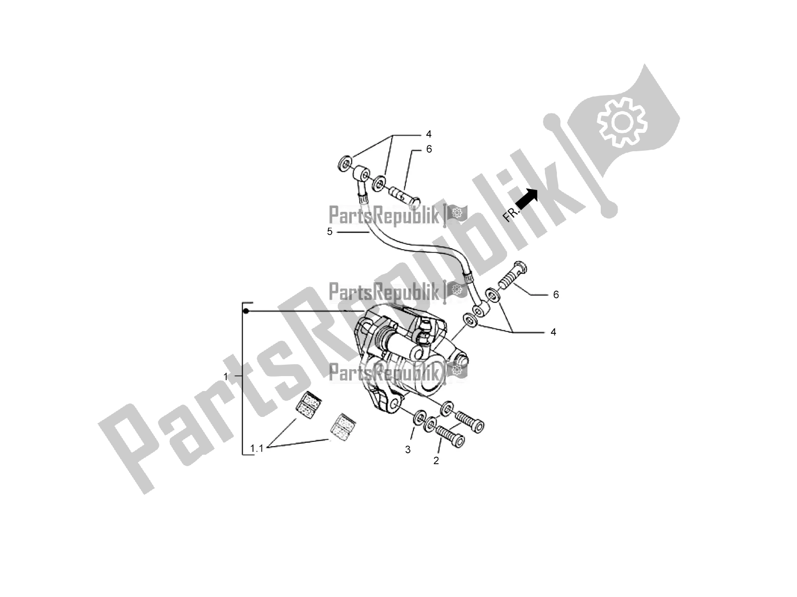 Toutes les pièces pour le Tuyauterie De Frein Avant-étrier De Frein Avant du Aprilia SR 150 HE Carb. 2021