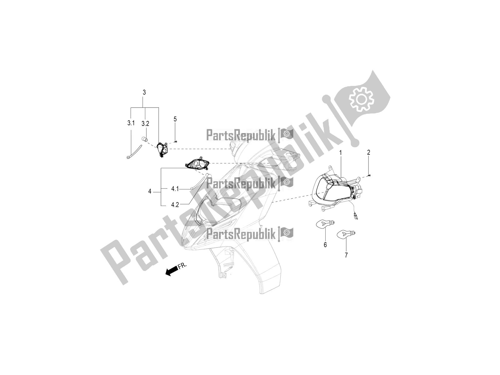 Todas as partes de Faróis Dianteiros - Luzes De Pisca do Aprilia SR 150 HE Carb. 2021