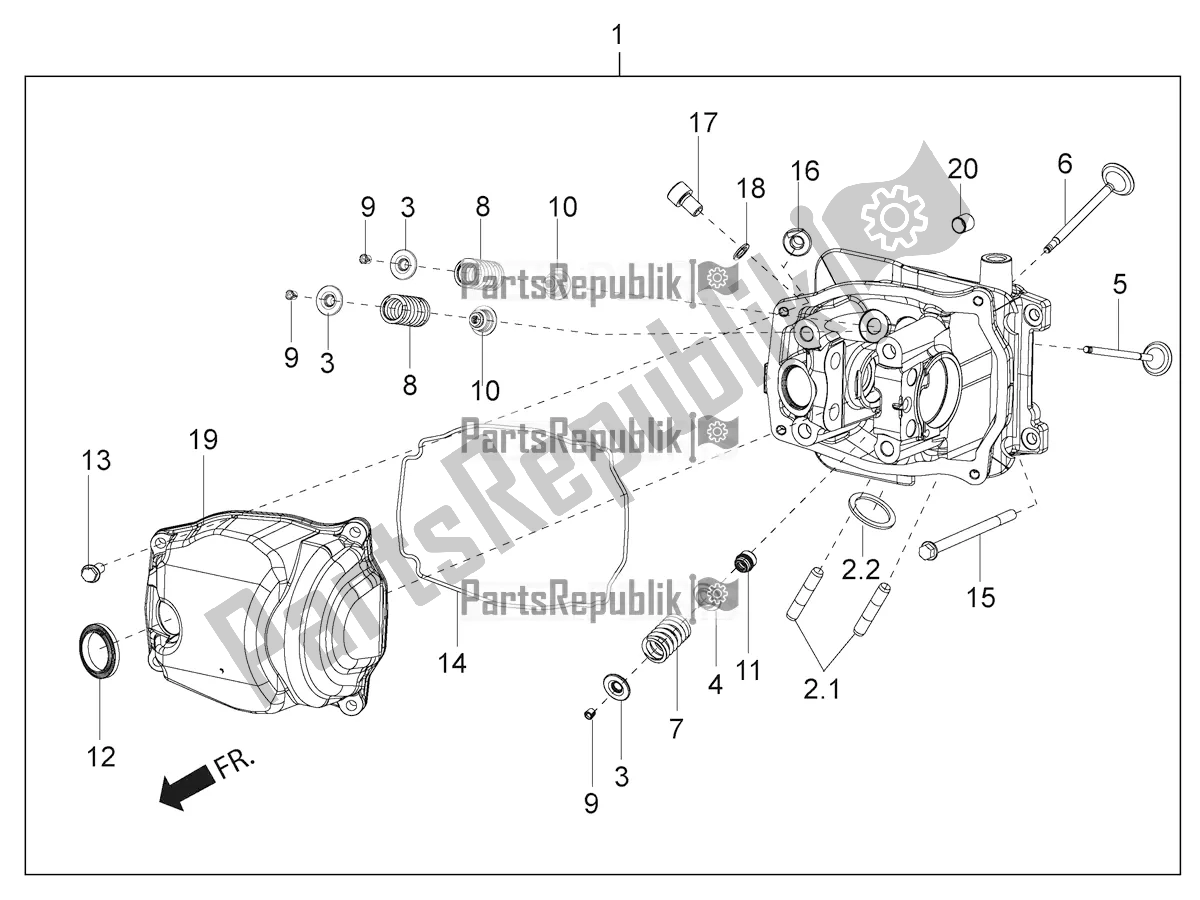 Toutes les pièces pour le Unité De Tête - Valve du Aprilia SR 150 HE Carb. 2021