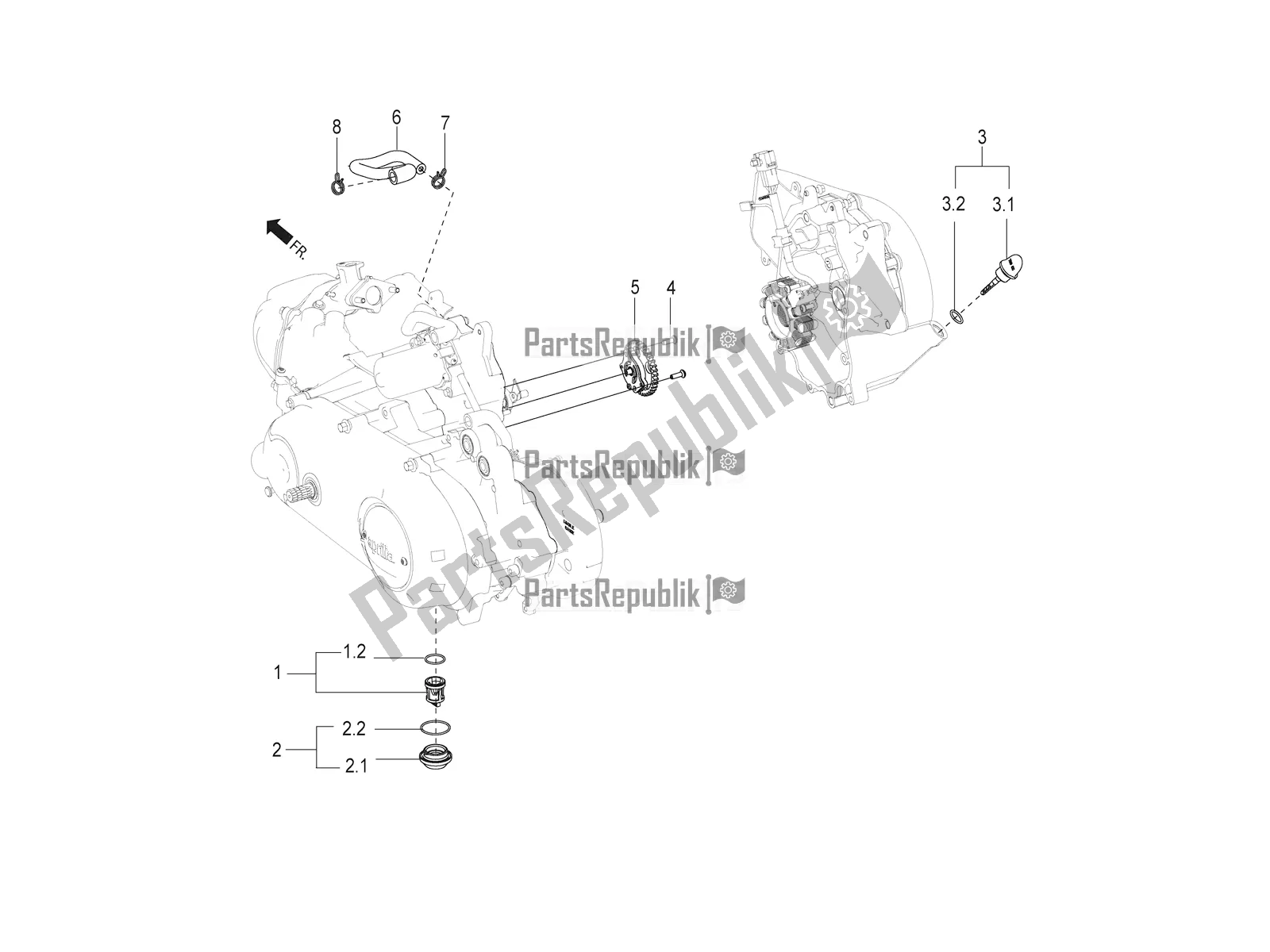 Wszystkie części do Pompa-filtr Oleju Aprilia SR 150 HE Carb. 2021