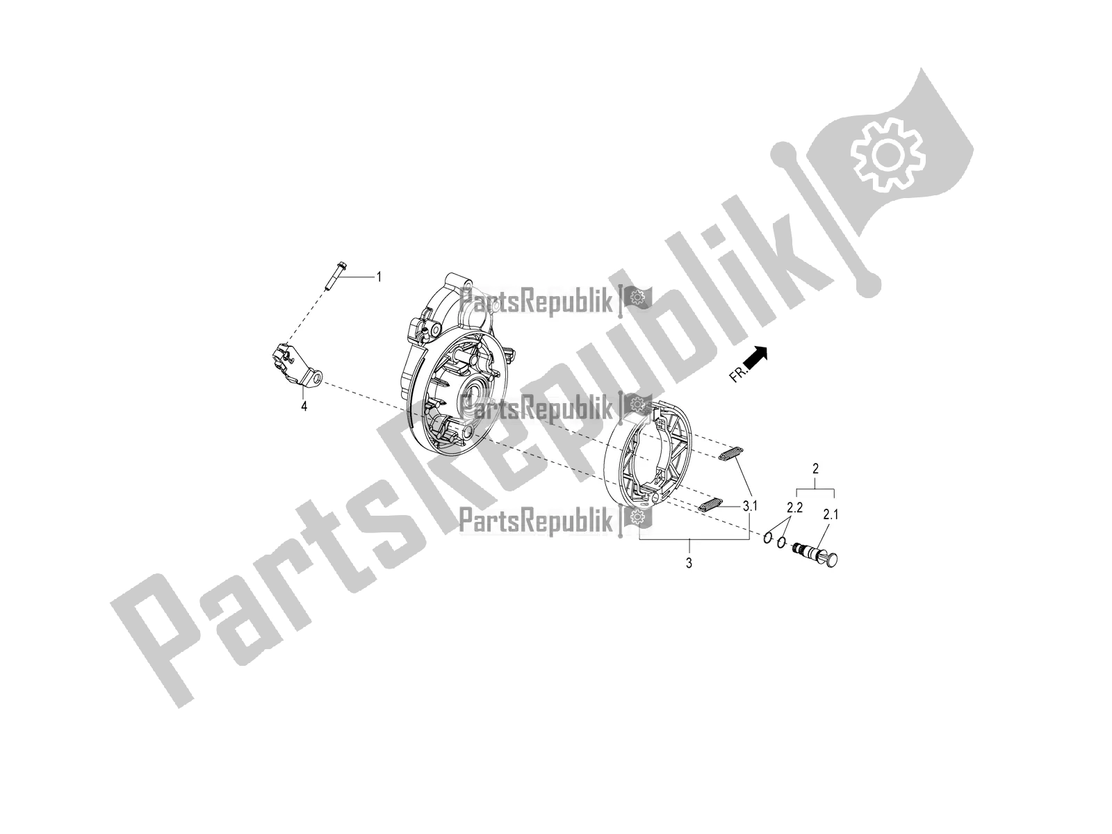 All parts for the Rear Brake - Brake Jaw of the Aprilia SR 150 HE Carb. 2021