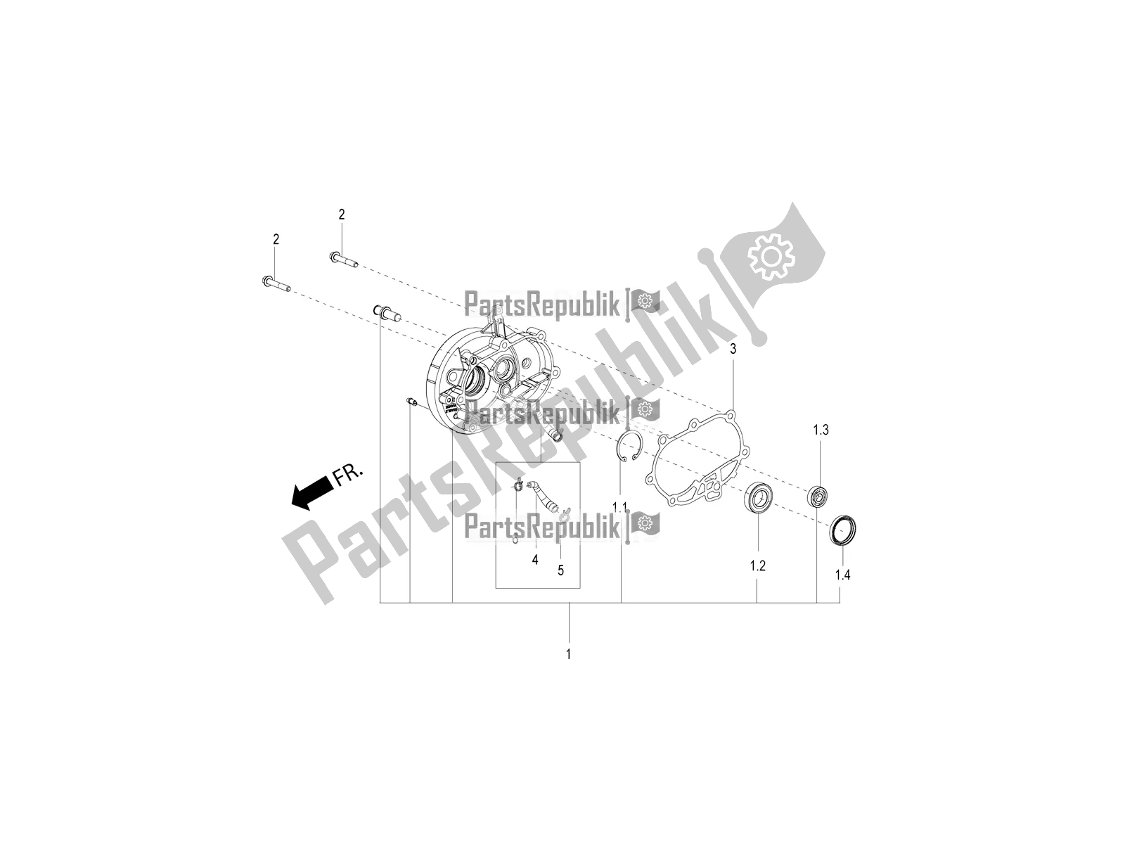 Toutes les pièces pour le Couvercle De L'unité De Réduction du Aprilia SR 150 HE Carb. 2021