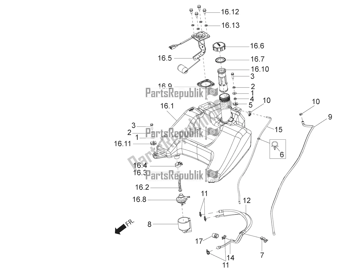 Toutes les pièces pour le Réservoir du Aprilia SR 150 HE Carb. 2021