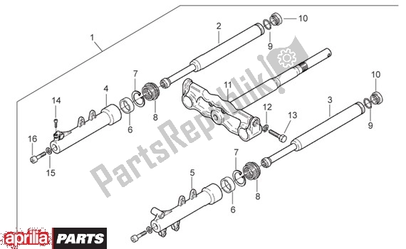 Toutes les pièces pour le Voorwielvork du Aprilia SR Viper 503 1993