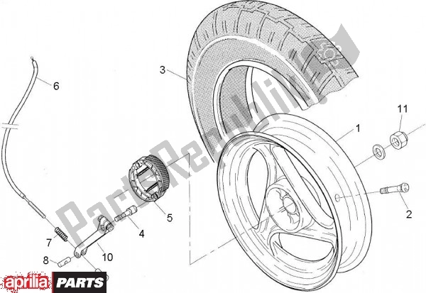 Toutes les pièces pour le Roue Arrière du Aprilia SR Viper 509 1994 - 1996