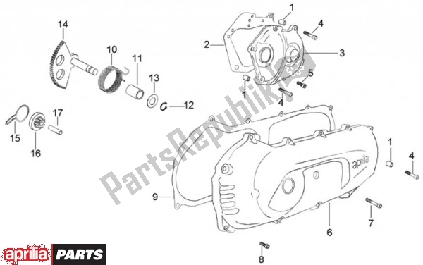 Todas as partes de Bedekking Variator do Aprilia SR Viper 509 1994 - 1996