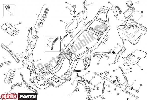 Alle onderdelen voor de Frame van de Aprilia SR Viper 509 1994 - 1996