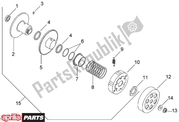 All parts for the Secundaire Poelie of the Aprilia SR Viper 509 1994 - 1996