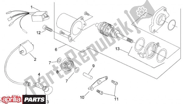 Alle onderdelen voor de Starter van de Aprilia SR Viper 509 1994 - 1996