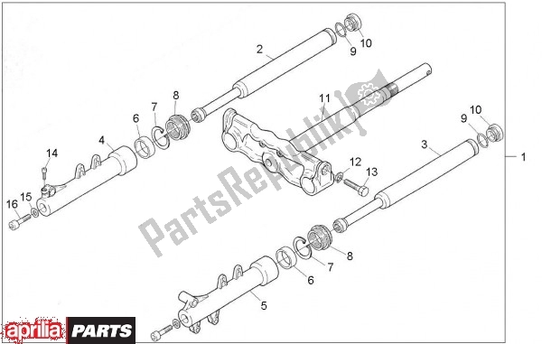 Tutte le parti per il Forcella Anteriore del Aprilia SR Viper 509 1994 - 1996