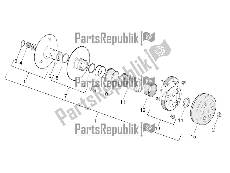 All parts for the Clutch of the Aprilia SR 50 R 2016