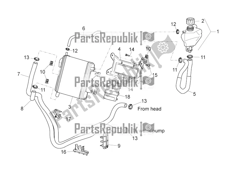 All parts for the Cooling System of the Aprilia SR 50 R 2016