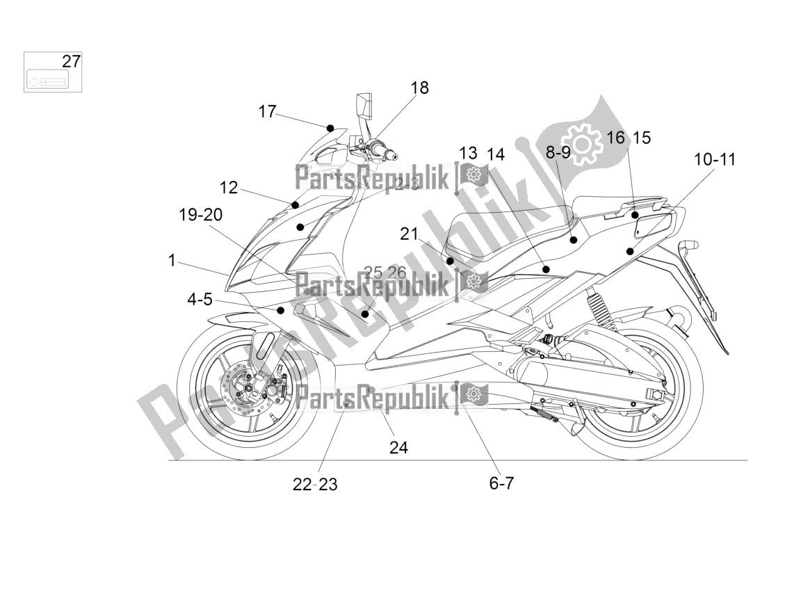 Toutes les pièces pour le Décalque du Aprilia SR 50 R 2016