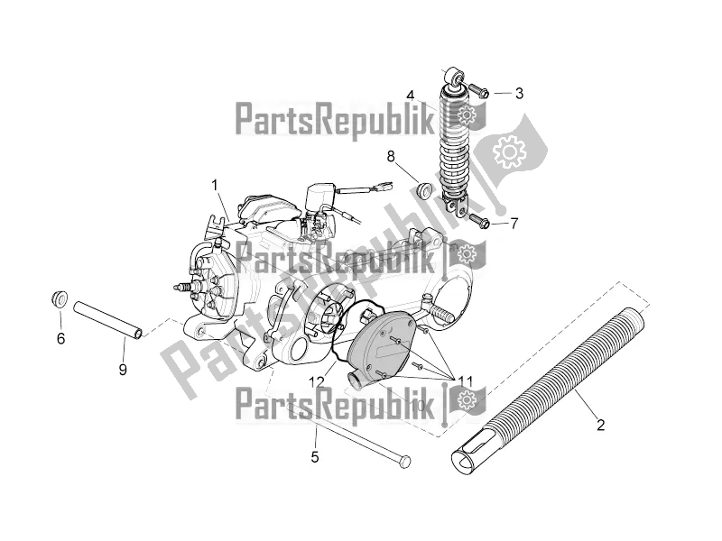 All parts for the Engine Ii of the Aprilia SR 50 R 2016