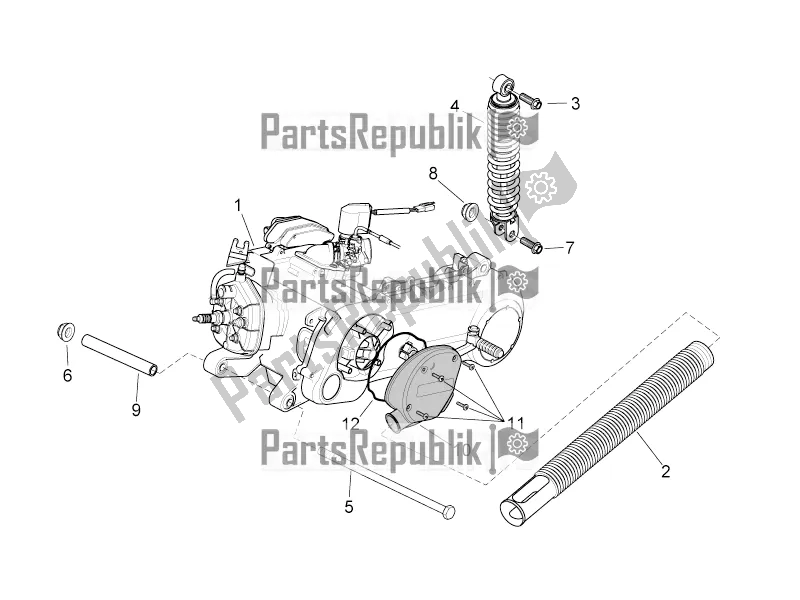 Alle onderdelen voor de Motor Ii van de Aprilia SR 50 R 2016