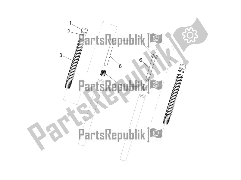 All parts for the Fork Ii of the Aprilia SR 50 R 2016
