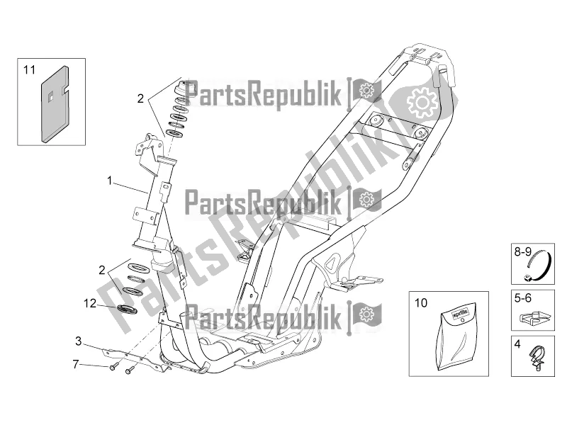 All parts for the Frame of the Aprilia SR 50 R 2016