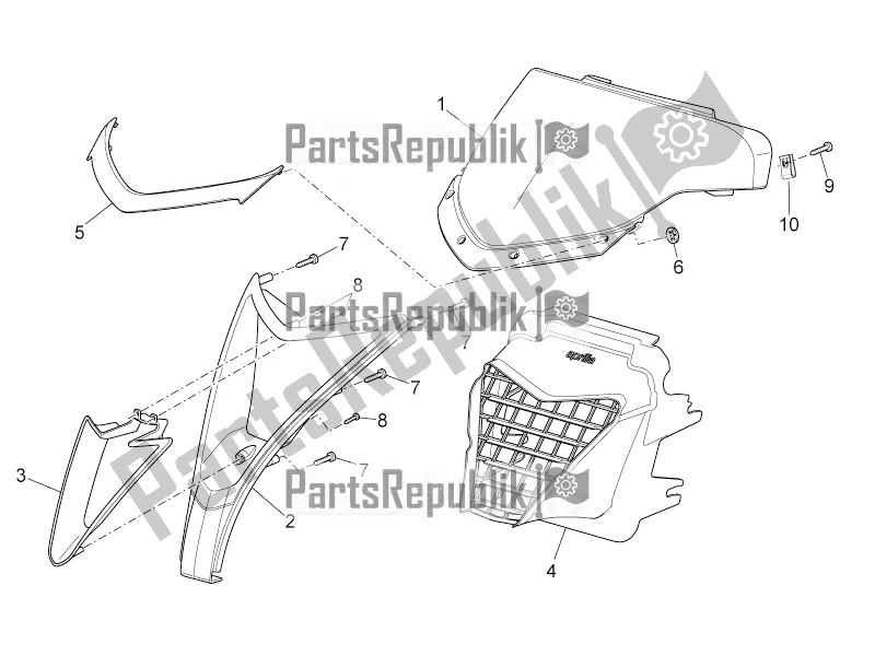 All parts for the Front Body Ii of the Aprilia SR 50 R 2016