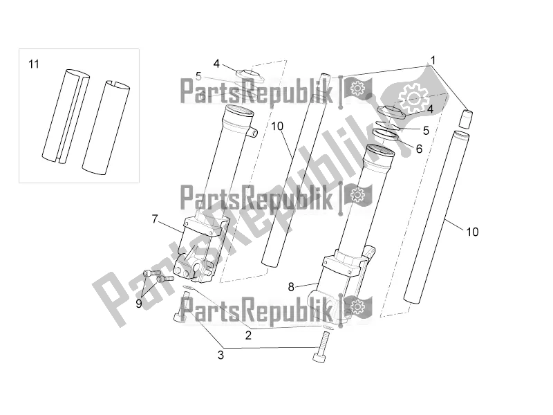 All parts for the Front Fork Iii of the Aprilia SR 50 R 2016