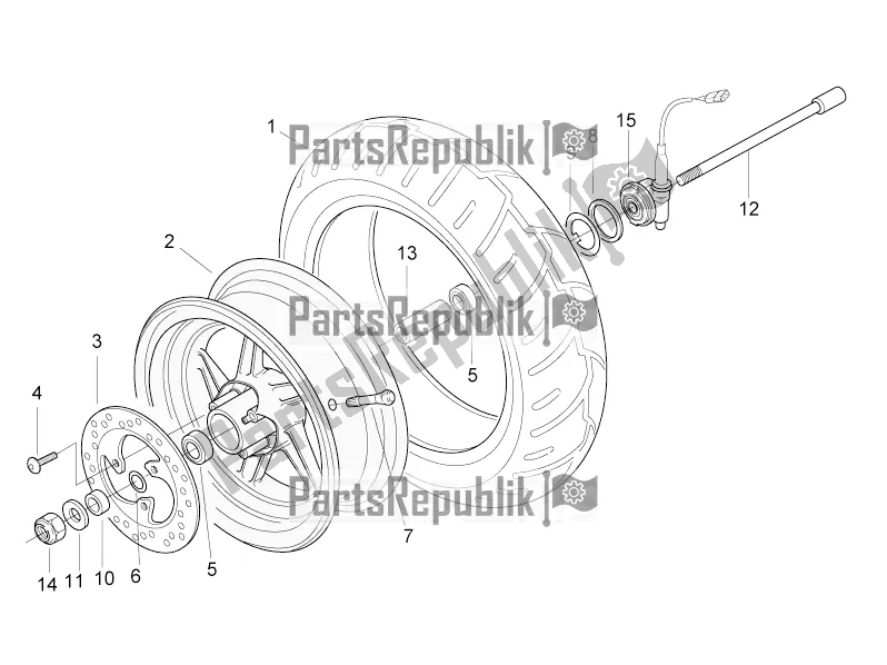 Tutte le parti per il Ruota Anteriore del Aprilia SR 50 R 2016