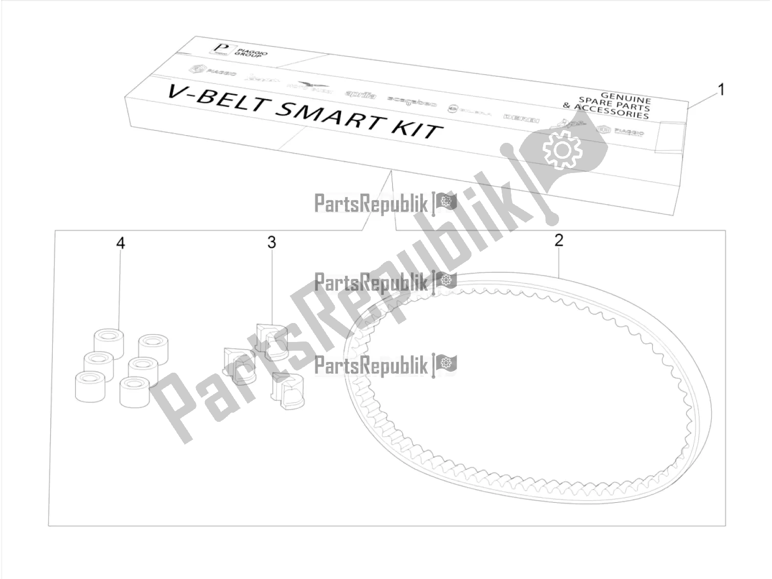 All parts for the Komplett Szerviz Készlet of the Aprilia SR 50 R 2016