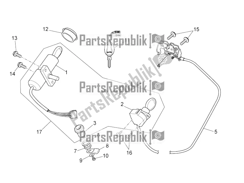 Toutes les pièces pour le Kit De Matériel De Verrouillage du Aprilia SR 50 R 2016