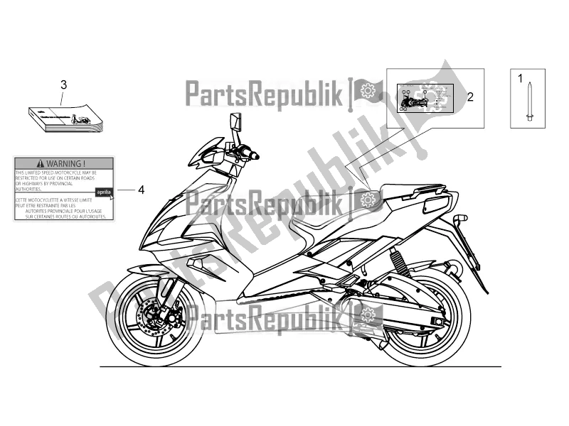 Tutte le parti per il Set Di Piastre E Manuale del Aprilia SR 50 R 2016