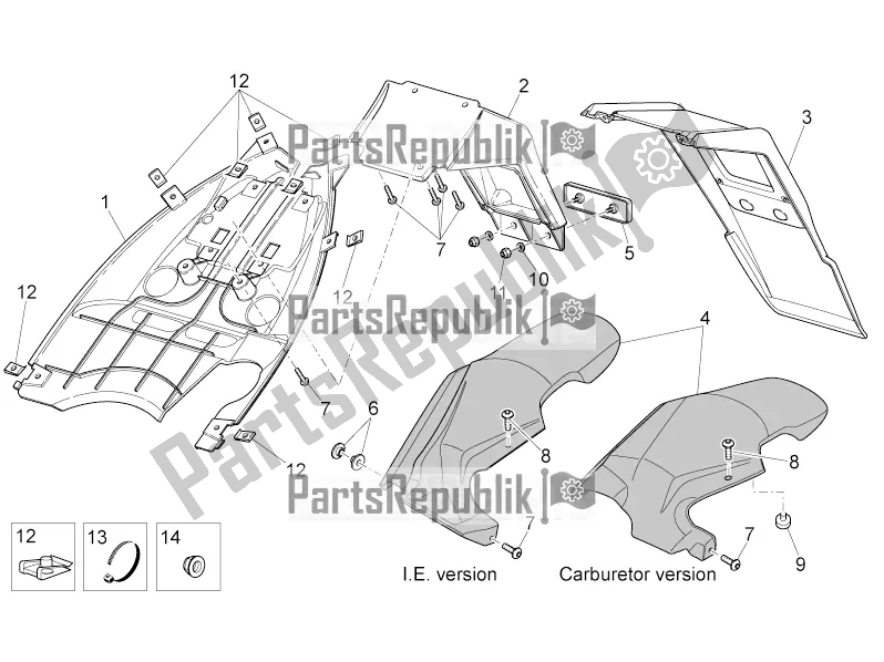 All parts for the Rear Body Iii of the Aprilia SR 50 R 2016