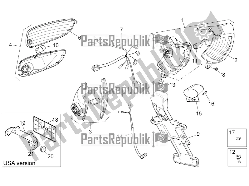 Tutte le parti per il Luci Posteriori del Aprilia SR 50 R 2016