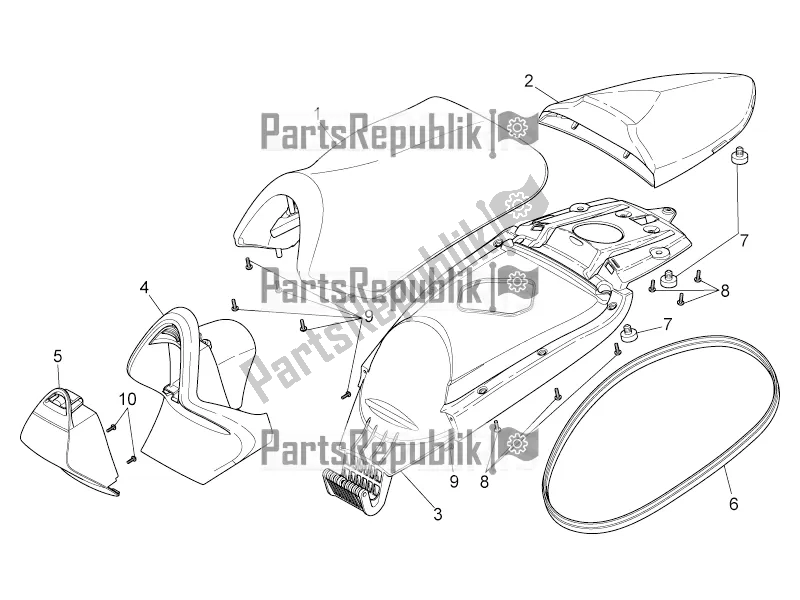 All parts for the Saddle - Handle of the Aprilia SR 50 R 2016