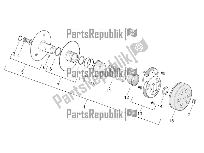 All parts for the Clutch of the Aprilia SR 50 R 2017