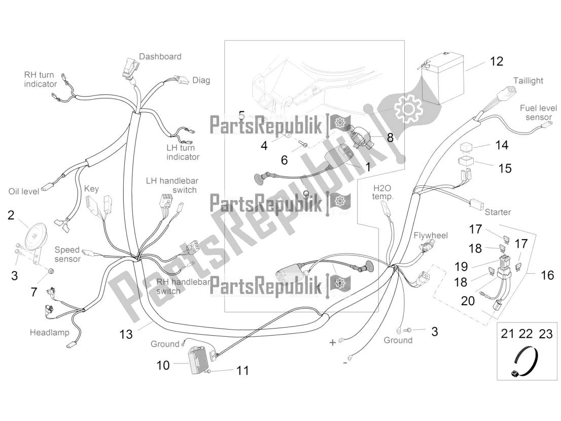 All parts for the Electrical System Ii of the Aprilia SR 50 R 2017