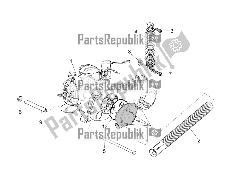 All parts for the Engine Ii of the Aprilia SR 50 R 2017