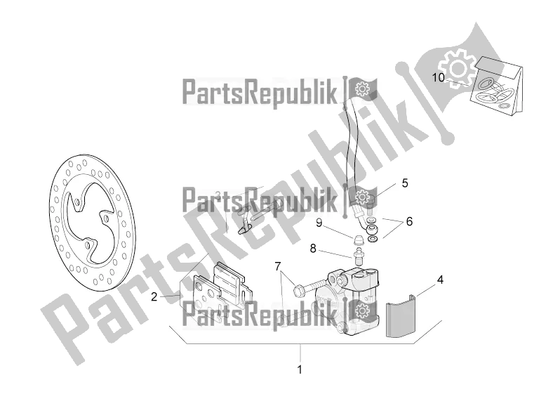 All parts for the Front Brake Caliper of the Aprilia SR 50 R 2017