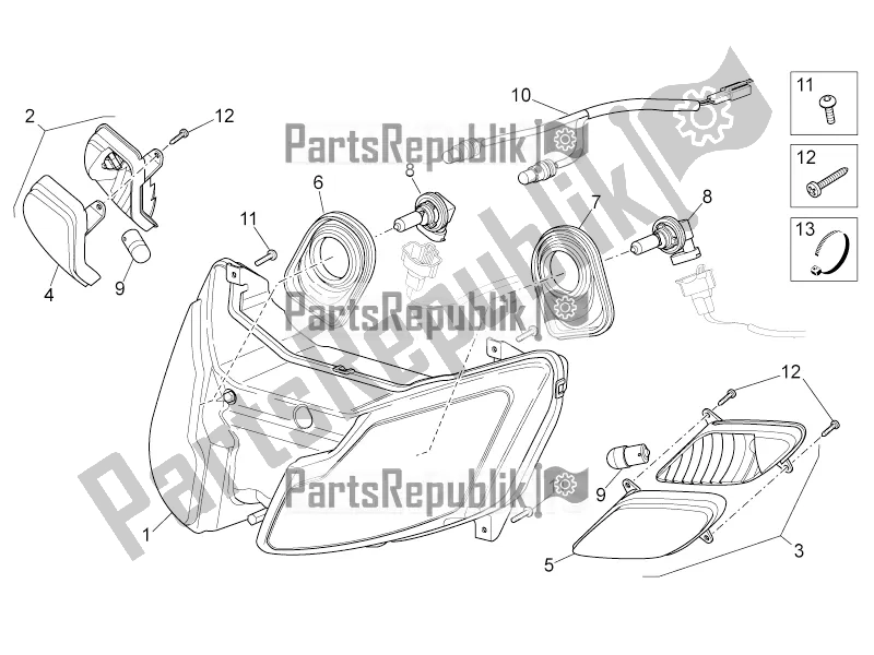 Tutte le parti per il Luci Anteriori del Aprilia SR 50 R 2017