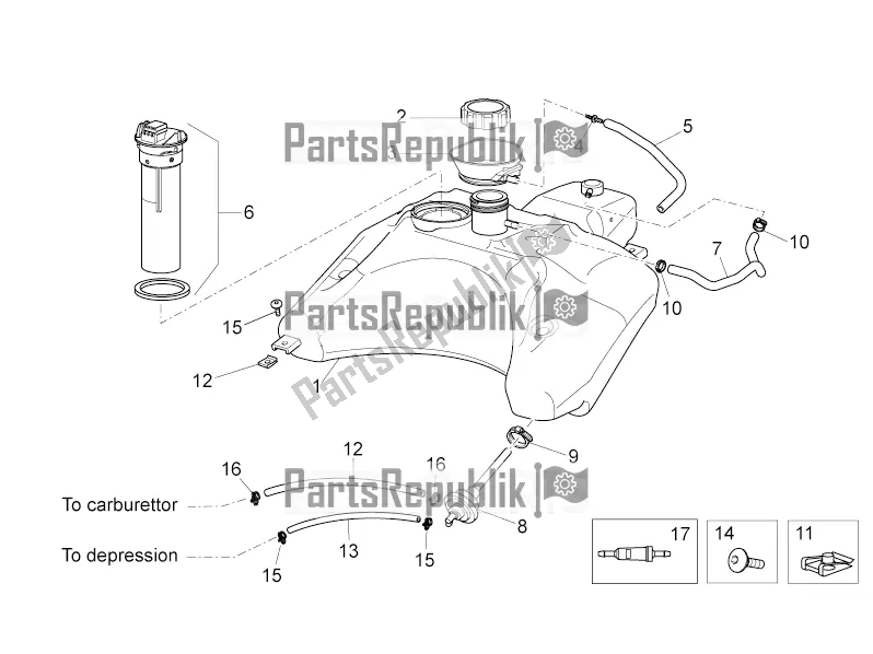 Alle onderdelen voor de Brandstoftank Ii van de Aprilia SR 50 R 2017