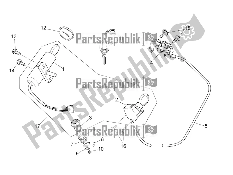 Todas as partes de Kit De Ferragens De Bloqueio do Aprilia SR 50 R 2017