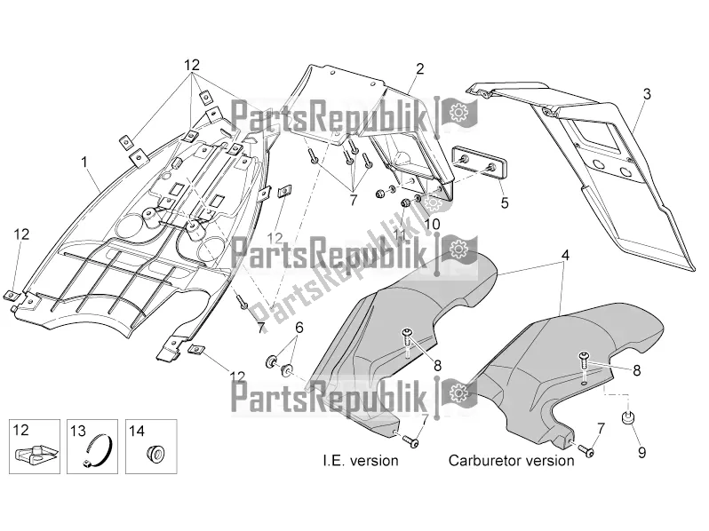 All parts for the Rear Body Iii of the Aprilia SR 50 R 2017