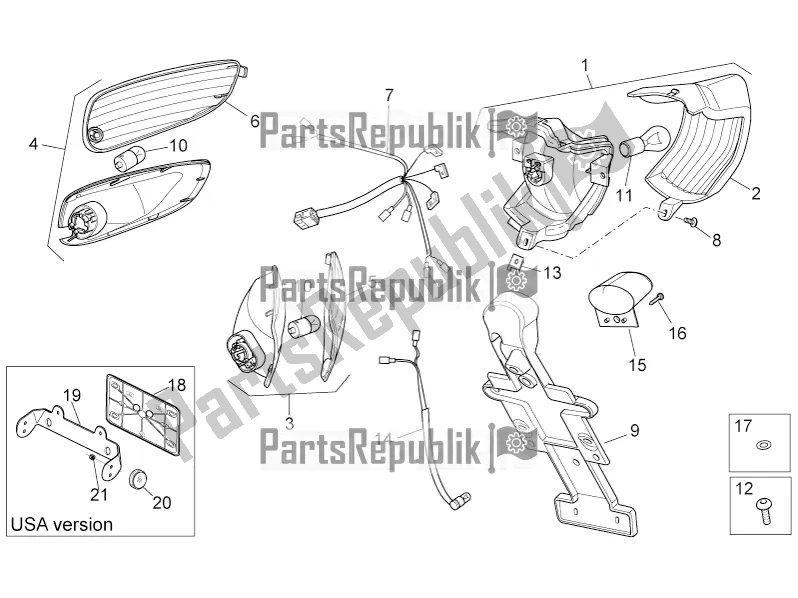 All parts for the Rear Lights of the Aprilia SR 50 R 2017