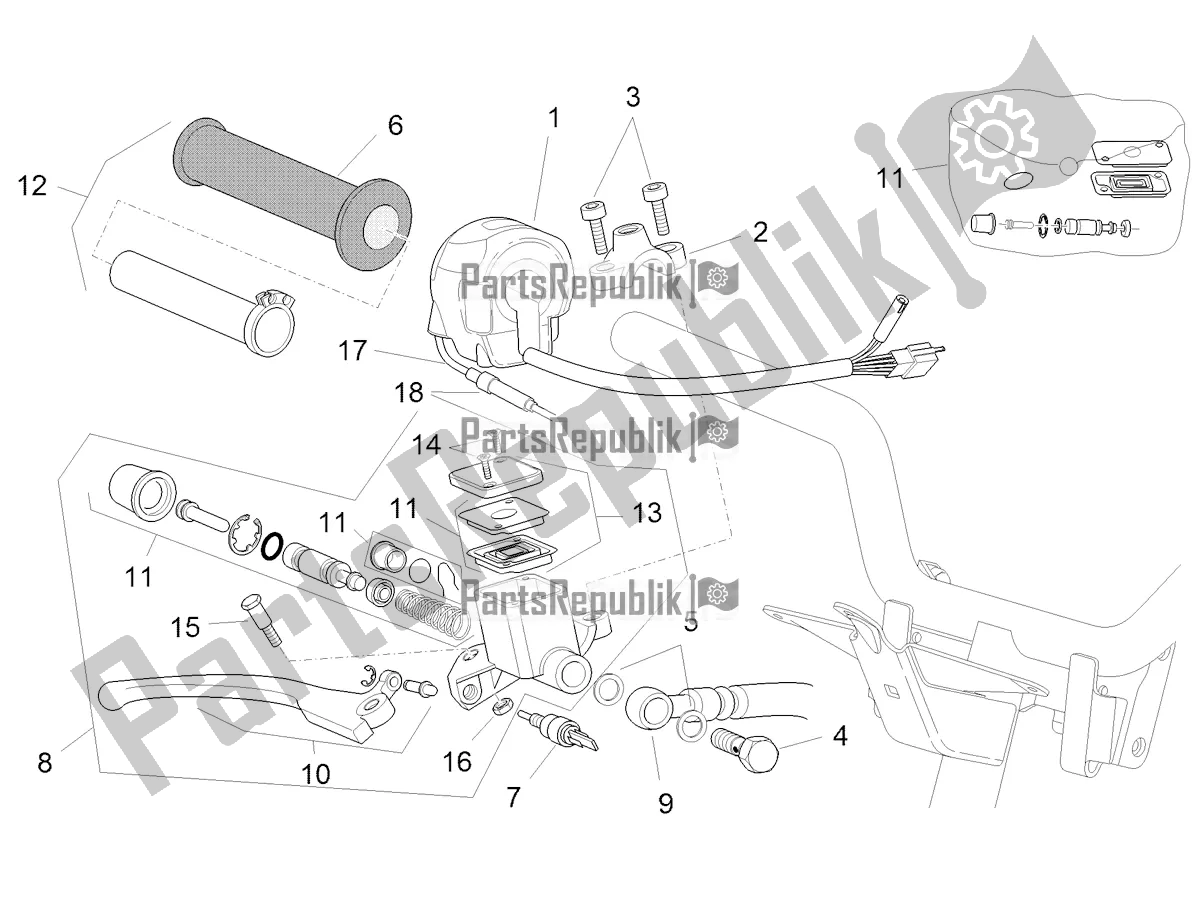 All parts for the Rh Controls of the Aprilia SR 50 R 2017