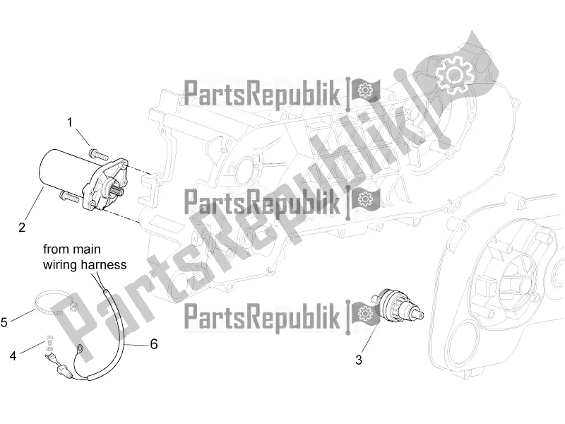 All parts for the Starter Motor of the Aprilia SR 50 R 2017