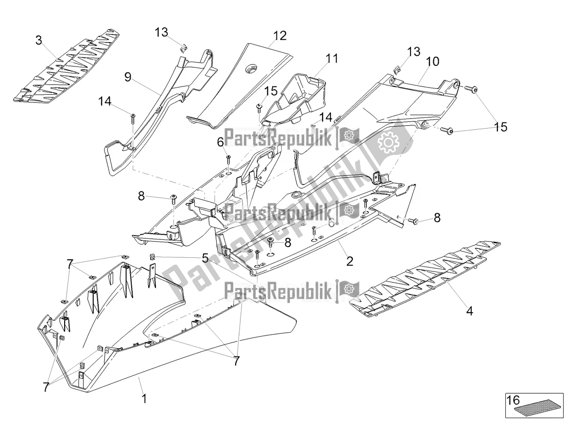 Tutte le parti per il Corpo Centrale del Aprilia SR 50 R 2018