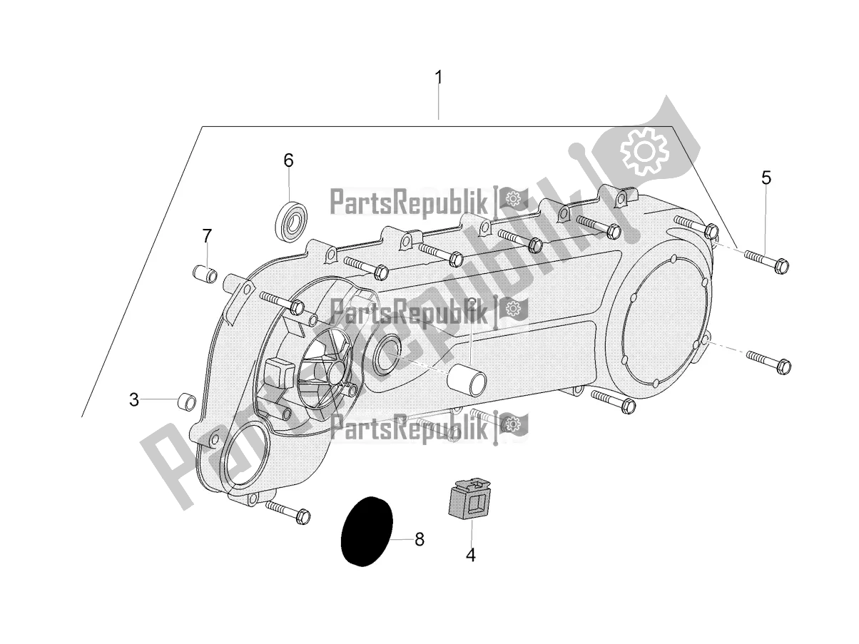 All parts for the Clutch Cover of the Aprilia SR 50 R 2018