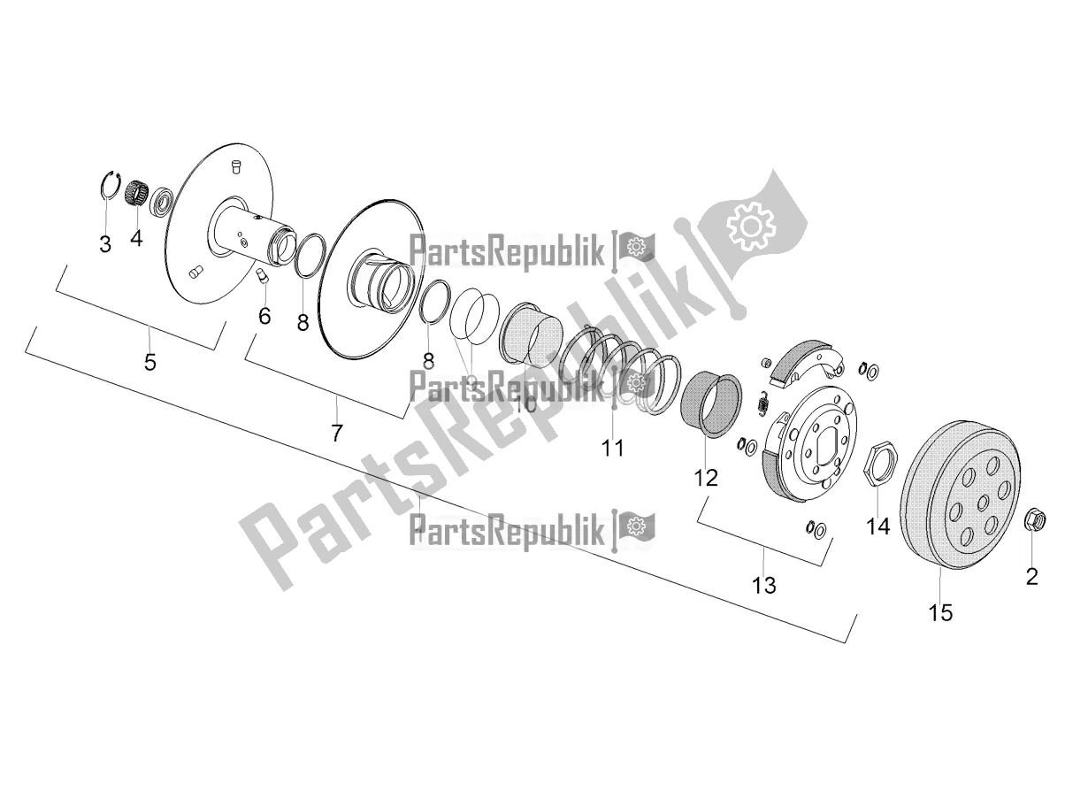 All parts for the Clutch of the Aprilia SR 50 R 2018