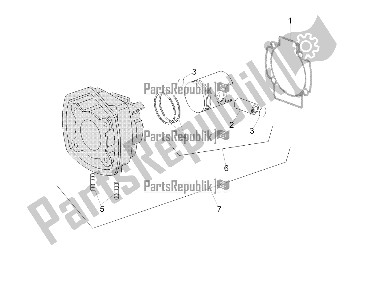 All parts for the Cylinder - Piston of the Aprilia SR 50 R 2018