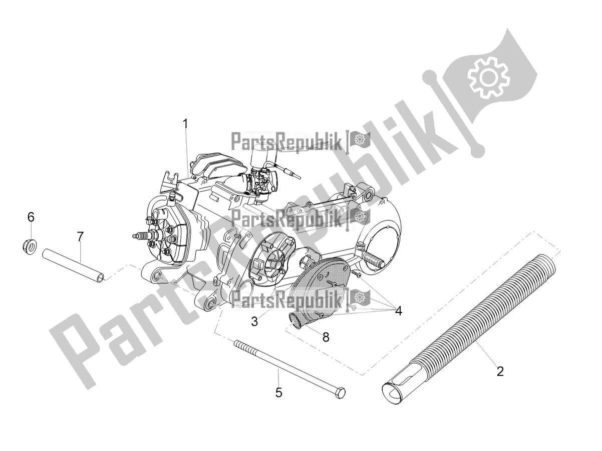 All parts for the Engine-completing Part-lever of the Aprilia SR 50 R 2018