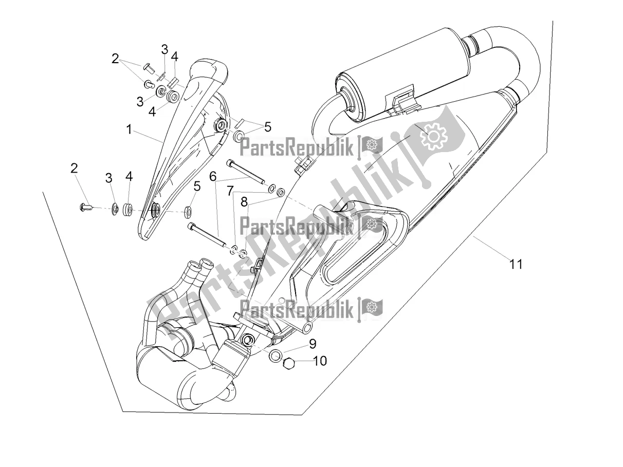 All parts for the Exhaust Pipe of the Aprilia SR 50 R 2018