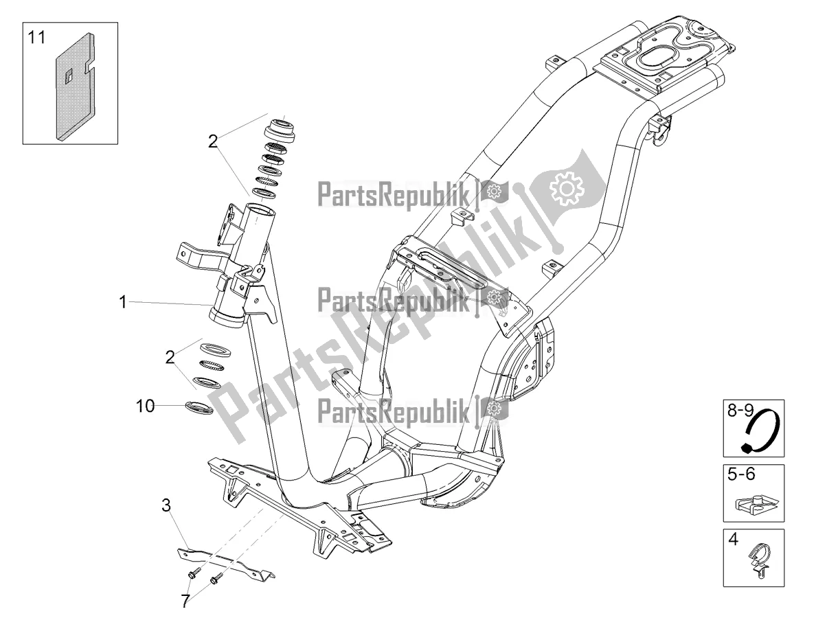 Tutte le parti per il Telaio del Aprilia SR 50 R 2018