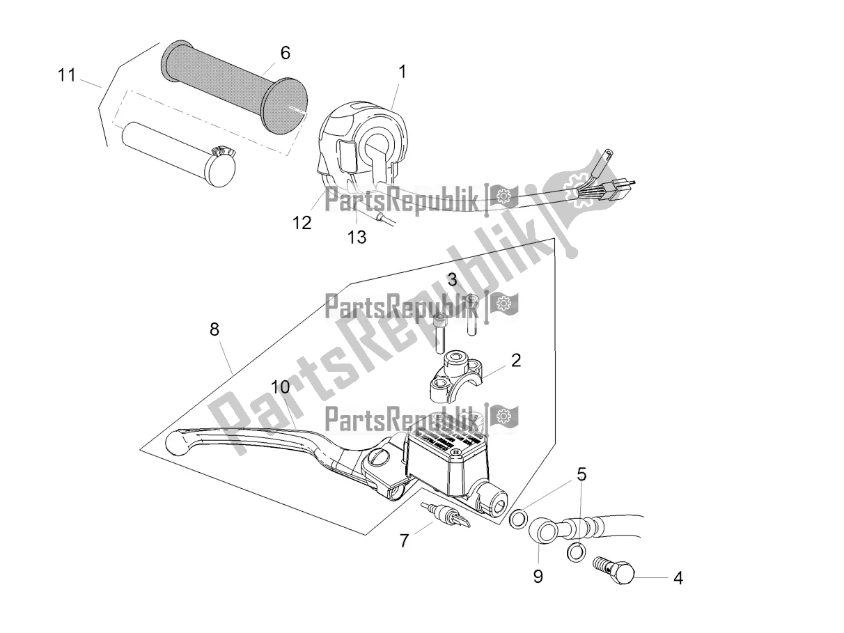 All parts for the Front Master Cilinder of the Aprilia SR 50 R 2018