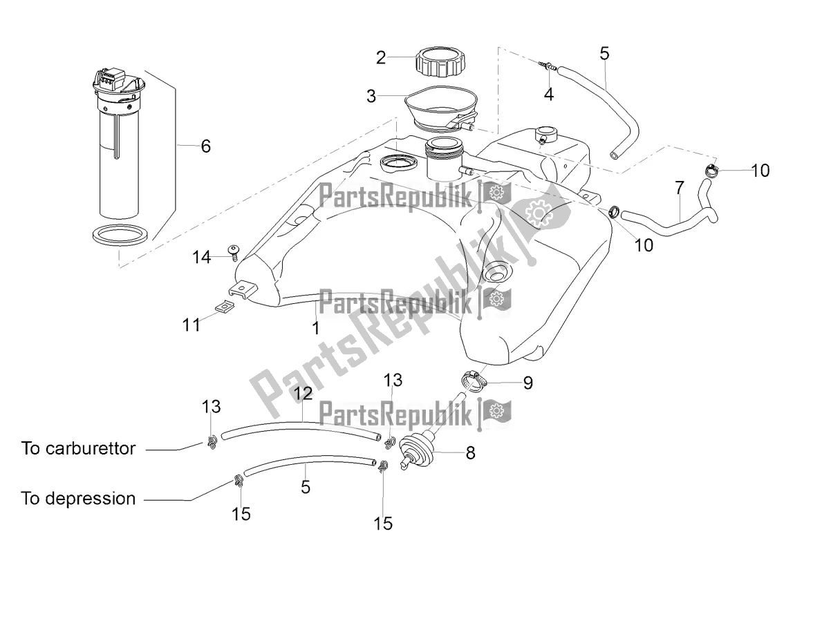 All parts for the Fuel Tank of the Aprilia SR 50 R 2018